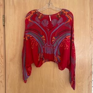 Free People Long Sleeve Top in Red